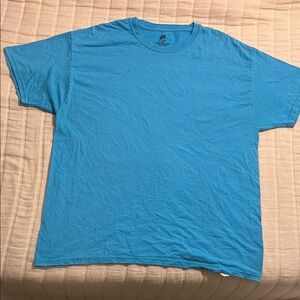 Hanes Men's Aqua Short Sleeve Tee